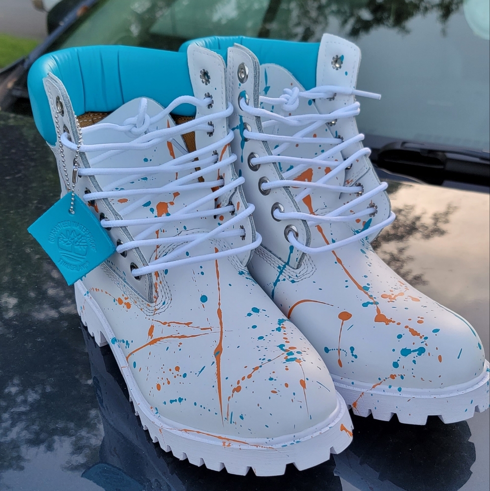 Brand new Turquoise Timberland Boots fashion 6 inches Custom - Picture 3 of 4